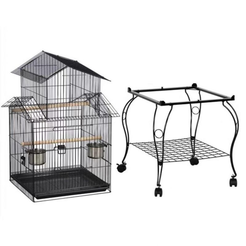 Customized OEM ODM Large Bird Parrot Cage White Metal Bird Cages Parrot Bird Cage