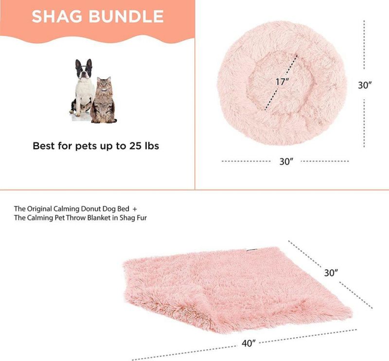 Original Calming Donut Soft Fabric Cat Dog House Durable Luxury Pet Bed for Winter