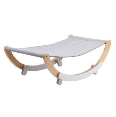 2020 New Design Wood Cat Bed Rocking Soft Cat Bed