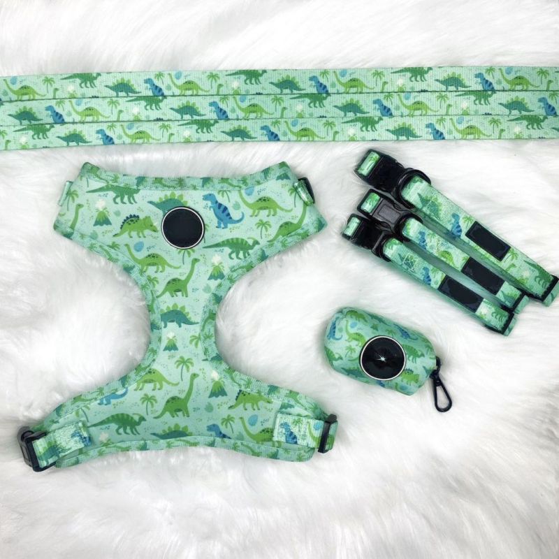 Animal Dinasour Pet Supplies Wholesale Breathable Custom Mesh Nylon Solid Pet Reflective Dog Harness