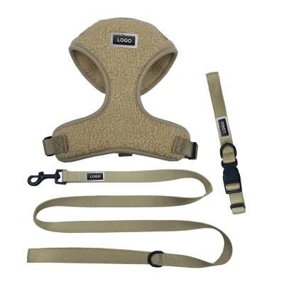 New Design Luxury Cashmere Dog Harness Set Adjustable Harness Collar Lead for Pet Small Dogs