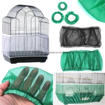Nylon Mesh Parrot Cover /Soft Easy Cleaning Nylon Airy Fabric Mesh Bird Cage Cover Seed Catcher Guard