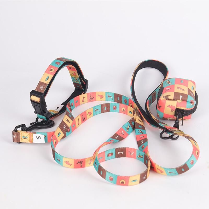 OEM Factory Customized Printing Design Personal Pet Dog Harness, Dog Collar Dog Leash, Poopbag