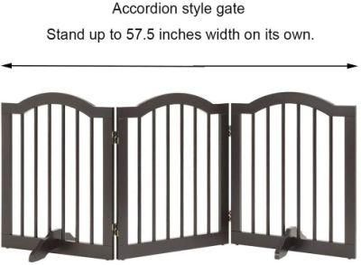 Freestanding Pet Gate Foldable Dog Gate Stairs Pet Gate Panels Decorative with Support Feet