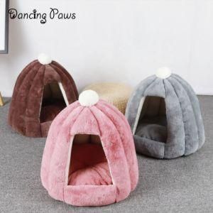 2019 Amazon Hotsale Custom Wholesale Cute Plush Pet Dog House Soft PP Cotton Cat Pet Beds