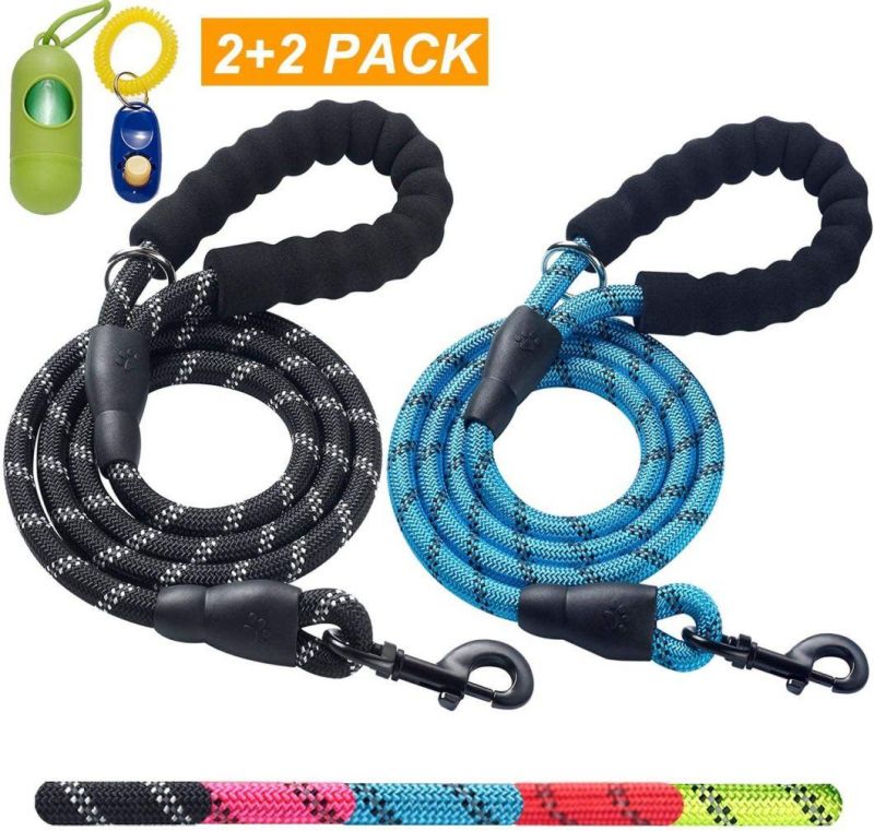 6FT Strong Dog Leash with Comfortable Padded Handle and Highly Reflective Threads Dog Leash