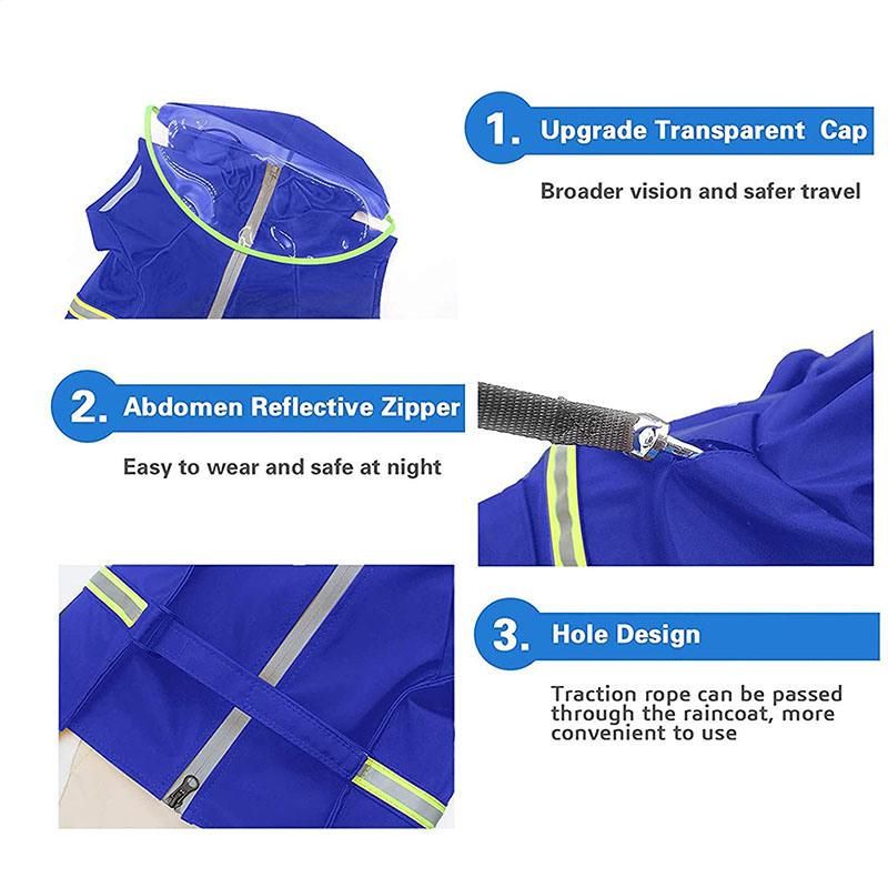 Dog Rain Poncho Pet Raincoat with Hood
