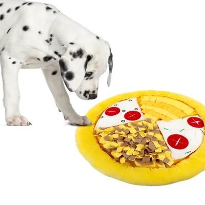 Multifunctional Vocalization Pet Yellow Pizza Sniffing Mat