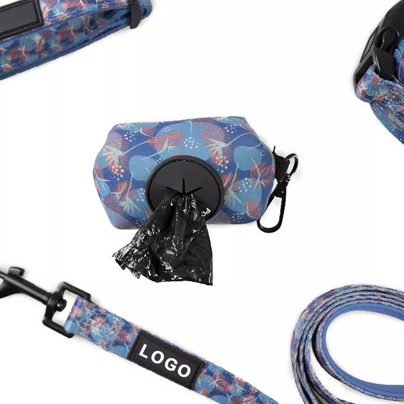 Free Mock up Custom Designs & Logo Adjustable Dog Harness Collar Lead Poop Bag