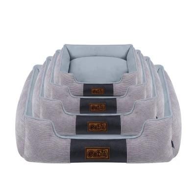 Washable Four Piece Corduroy Kennel Dog Bed Pet Products