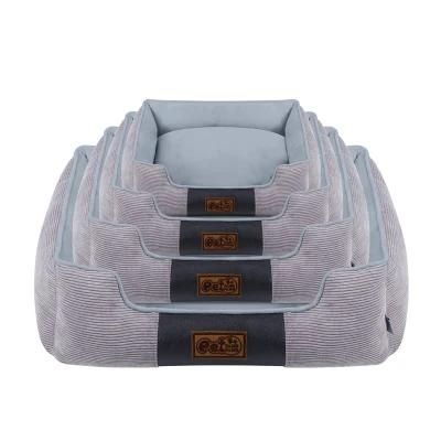 Washable Four Piece Corduroy Kennel Dog Bed Pet Products