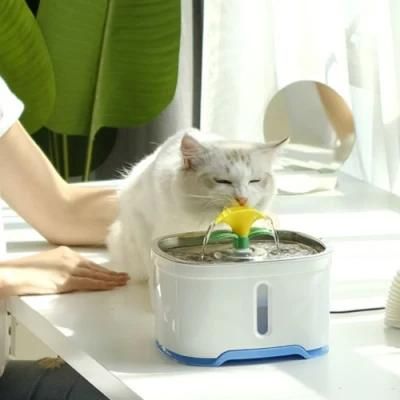 LED Automatic Water Fountain for Cat Electric Drinking Water Fountain with Stainless Steel Plate Pet Drinking Fountain Filter