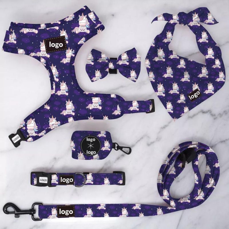 Custom Logo & Design Dog Leash Lead Harness Collar Poop Bag Holder, Pet Poo Bag Carrier