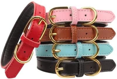 Amazon Hot Sell Basic Classic Padded Leather Pet Collars