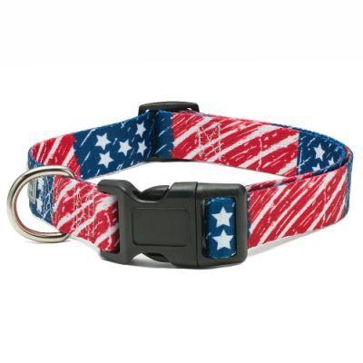 Dog Collar with Durable Quick-Release Plastic Buckle and a Heavy-Duty Zinc Alloy D-Ring