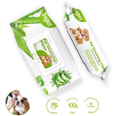 Biokleen Custom Packaging Compostable Bamboo Suppliers Manufacturers Sensitive Organic Ear Flushable Moist Portable Pet Wipes for Cats