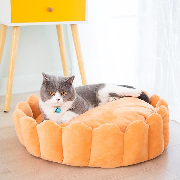 Petal Ropshipping Winter Warm Deep Sleep Animal Bed Round Pet Bed Soft Cat and Dog Bed