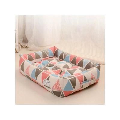 Hot Sale PP Cotton Line Fabric Colorful Triangle Dog Beds Pet