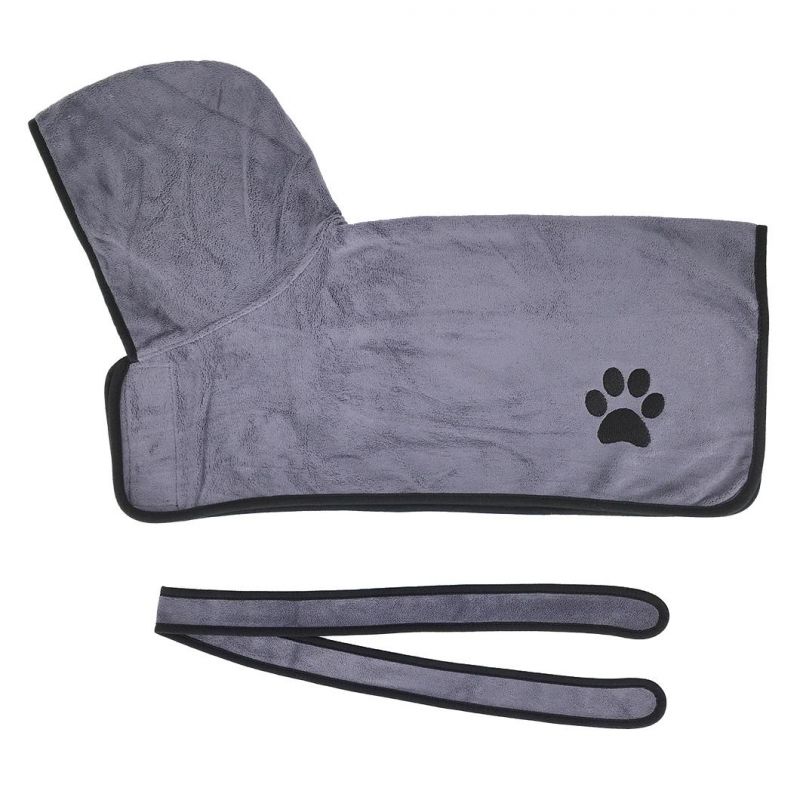 Microfiber Pet Drying Robes Moisture Absorbing Towels Pet Bathrobe for Dog and Cat