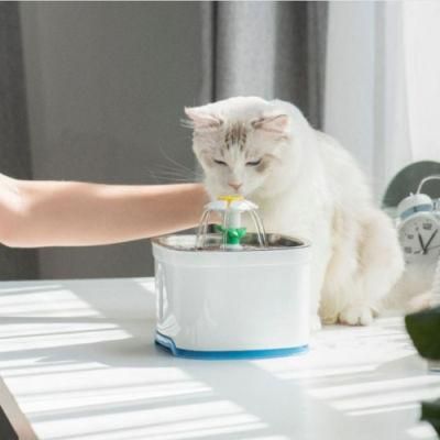 Vcare Pet Products Supply Pet Use Smart LED Light Cat Water Fountain, 80oz/2.5L Pet Water Fountain for Cats and Small Dogs with Filter