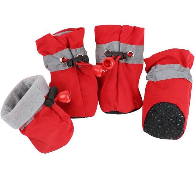 Colourful Pet Supply Coldproof 4 Pieces Whole Sets Pet Shoes