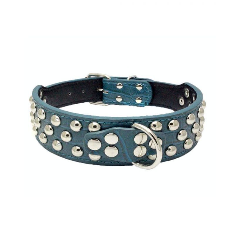 Dog Collar with Rivet Crocodile Print PU Pet Collar