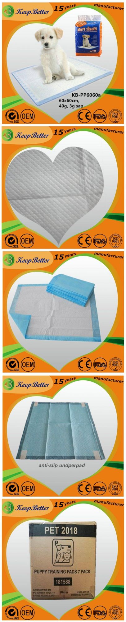 Disposable Anti-Slip Adhesive Pet/Dog/Puppy/Cat Pet Care Products Accessories Supplies Wholesale Training PEE/Piddle/Urine/Wee/Toilet/Sanitary Bed Mat Pad