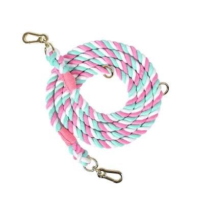 Rich Color Handmade Solid Metal Hardware Cotton Dog Rope Lead