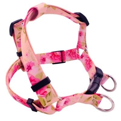 Factory Hot Selling Pink Rose Pastoral Style Pet Harness, Printed Pet Harness, Dog Harness