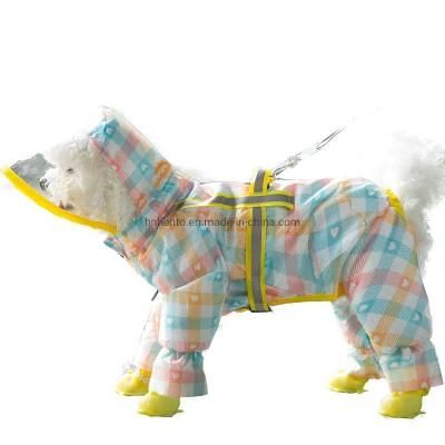 Hippie Dog Check Print Raincoat/ New Pets Clothes and Accessories Dog Waterproof Small Clothes Pet Dog Raincoat