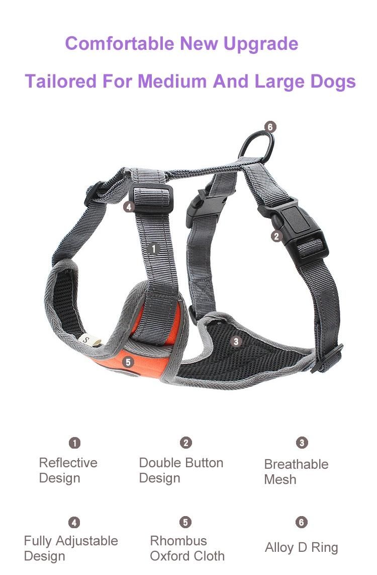 No Pull Outdoor Control Handle Reflective Safety Pet Vest Adjustable Dog Harness