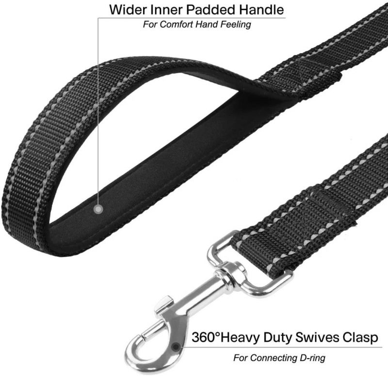 Wholesale Dog Leash Heavy Duty Reflective Nylon Dog Leash for Night Outdoor Walking Running Training