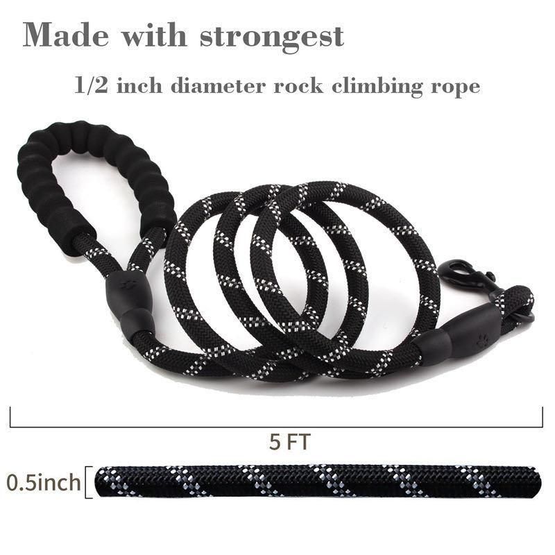 Strong Dog Leash Reflective Comfortable Durable Dog Lead Rope for Dog Walking Leash