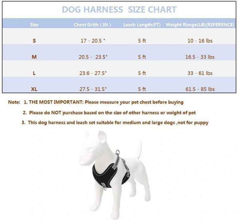Soft Padded Thicken Air Mesh Dog Harnesses with Handle Leashes