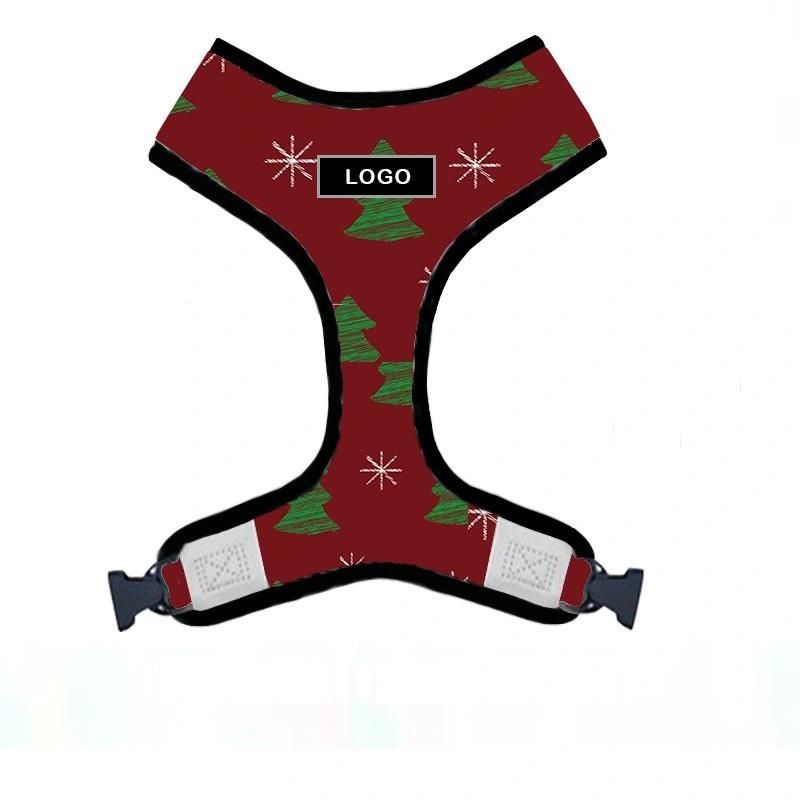 Christmas Customize with Collar Leash Adjustable Dog Harness