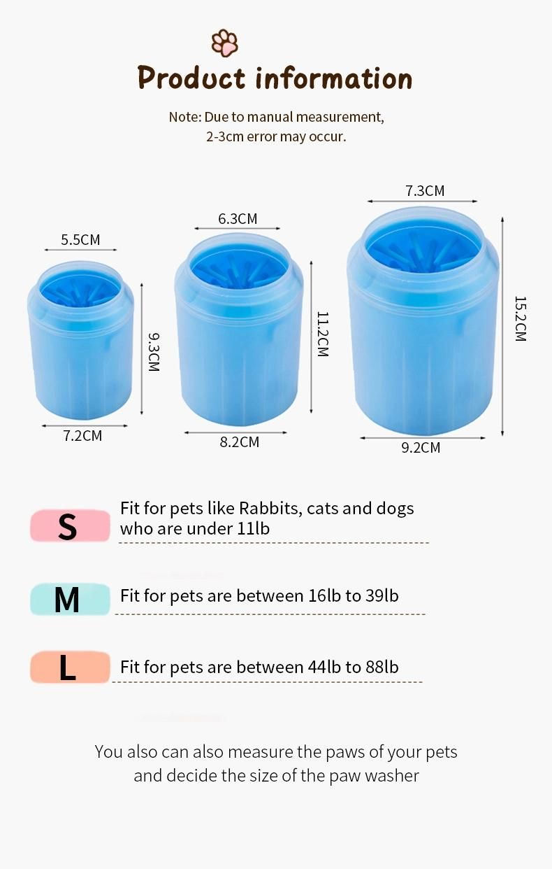 Easy Folding Dog Foot Wash Small Medium Large Dog Cat Pet Dog Paw Cleaner