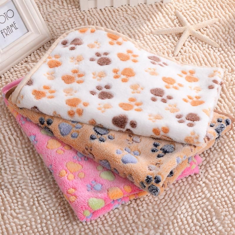 Dog Supplies Pet Sleep Warm Paw Print Pet Beds Mat Pet Blanket