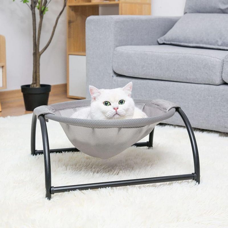 Free-Standing Round Cat Cooling Bed Cat Hammock Bed Removable & Washable Elevated Pet Bed