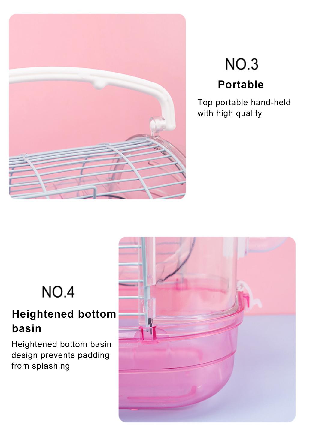 Three Colors Plastic Acrylic Rabbit Cage Pet Cage Hamster Grande