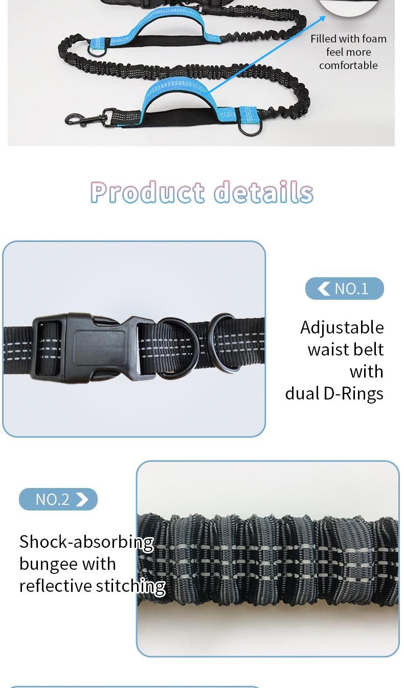 2022 New Product Running Walking Dog Leash Comfortable Smooth Texture Reinforced Traction Rope