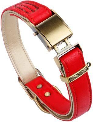 Adjustable Classic Luxury Padded Leather Dog Collar