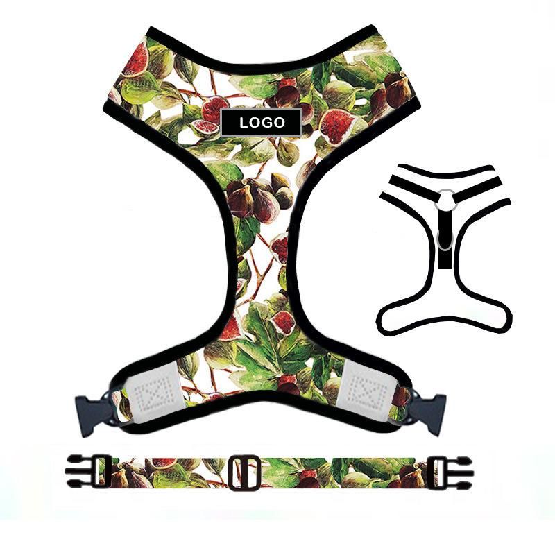 High Quality Pet Supplies Custom Print Dog Harness Belt and Leash Set Dog Accessories Nylon