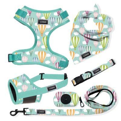 Custom Pattern Dog Harness and Leash Set Personalized Luxury Dog Harness