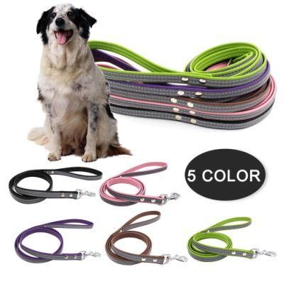 Pet Supplies Colorful Reflective Strip Durable Sturdy Dog Leash Outdoor Walking Puppy Strap
