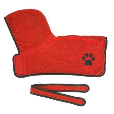 Wholesale Super Absorbent Soft Towel Robe Dog Cat Bathrobe Grooming Pet Product with Five Colors