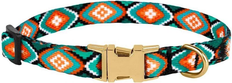 Nylon Dog Collar with Buckle Tribal Pattern