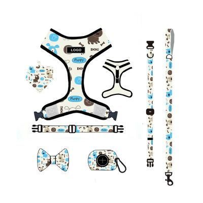 Hot Selling Customize Logo with Collar Leash Adjustable Dog Harness
