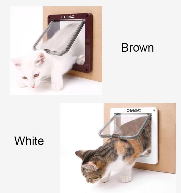 in Stock OEM ODM Hot New Product Pet Accessories 4-Way Locking Cat Flap Door Large with Magnets