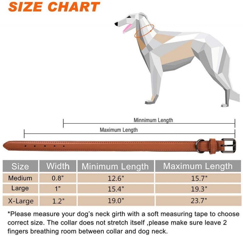 Durable Adjustable Leather Pet Collars for Small Medium Large Dogs