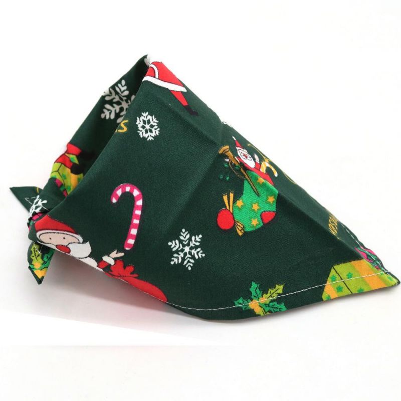 Pattern Halloween Christmas Pet Triangle Scarf Dog Saliva Towel